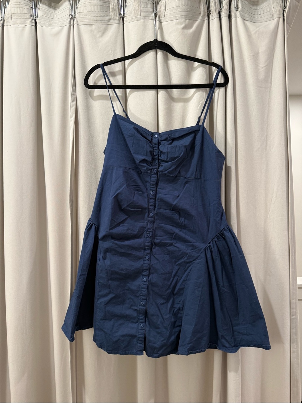 wild fable Navy Blue Mini Dress with Button Front